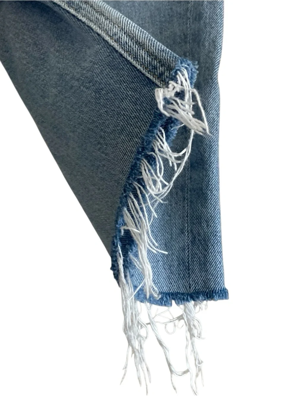 Agolde Riley Cut Off Light Blue High-Rise Bermuda Denim Shorts